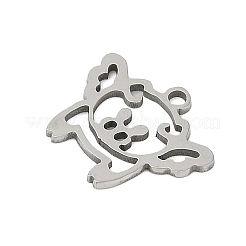 ステンレスペンダント201個  豚のチャーム  ステンレス鋼色  13x15.5x1mm  穴：1.4mm&nbsp;STAS-F316-02P
