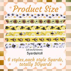 6Rolls Polyester Ribbons&nbsp;SRIB-HY0001-14
