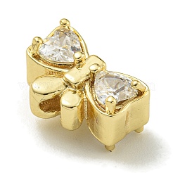 Rack Plating Brass Micro Pave Cubic Zirconia Bead&nbsp;KK-K386-19G-01