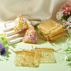 30Pcs Gold Stamping Moon Star Organza Drawstring Gift Bags&nbsp;ABAG-TA0002-21C