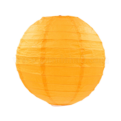 ペーパーランタン紙提灯  ラウンド  ゴールド  25cm&nbsp;LS-AJEW-WH0004-25cm-07-1