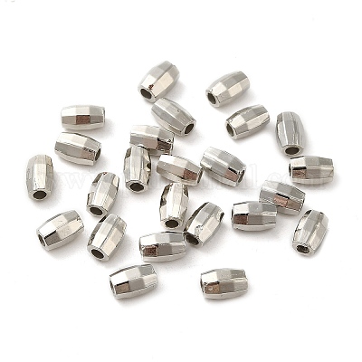 CCBプラスチックビーズ  多面カット  コラム  プラチナ  6x4x3.5mm  穴：1.8mm&nbsp;LS-CCB-H001-05P-1