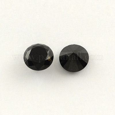 ダイヤモンド形キュービックジルコニア尖底カボション  多面カット  ブラック  8x4.6mm&nbsp;ZIRC-R004-8mm-02-1