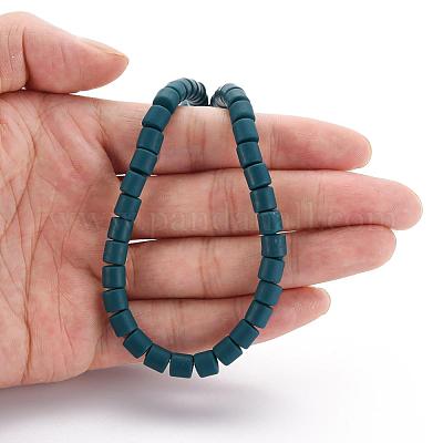樹脂粘土ビーズ連売り  コラム  ティール  5~7x6mm  穴：1.5~2mm  約61~69個/連  15.74インチ&nbsp;CLAY-T001-C10-1