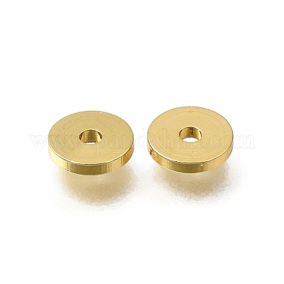 真鍮ビーズ  フラットラウンド  ラックめっき  長持ちメッキ  ゴールドカラー  6x0.5mm  穴：1mm&nbsp;LS-KK-CBA0DF0-04G-1