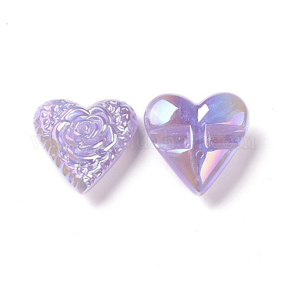 Rainbow Iridescent Plating Acrylic Beads&nbsp;OACR-A010-04B-1