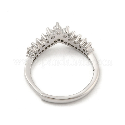 Brass Micro Pave Cubic Zirconia Adjustable Rings&nbsp;RJEW-H225-05P-1