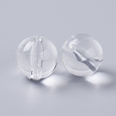 アクリルビーズ  ラウンド  透明  16mm  穴：2mm&nbsp;X-PL529-1