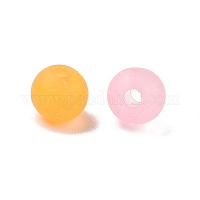 プラスチックビーズ  艶消し  ラウンド  ミックスカラー  6mm  穴：1mm  約4165個/500g&nbsp;KY-L082-03A-1
