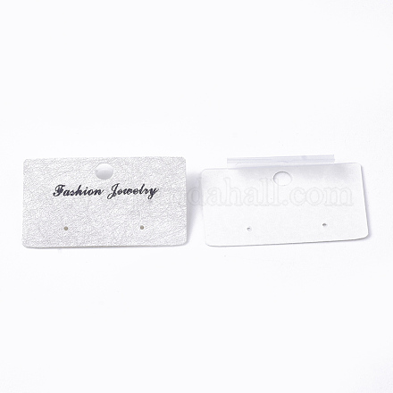 プラスチックディスプレイカード  ピアスに使用  長方形  ホワイトスモーク  3.1x5.2x0.7~0.8cm  穴：6mm&nbsp;CDIS-S027-19B-1