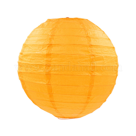 ペーパーランタン紙提灯  ラウンド  ゴールド  25cm&nbsp;LS-AJEW-WH0004-25cm-07-1