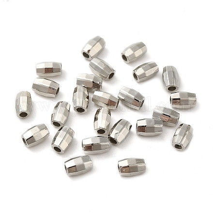 CCBプラスチックビーズ  多面カット  コラム  プラチナ  6x4x3.5mm  穴：1.8mm&nbsp;LS-CCB-H001-05P-1