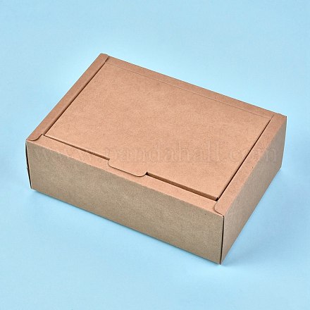 クラフト紙ギフトボックス  折りたたみボックス  長方形  バリーウッド  完成品：18x12.5x6.1cm 内側のサイズ：16x10x6cm 展開サイズ：40.7x46.4x0.03cmと32.5x27x0.03cm&nbsp;CON-K006-07F-01-1