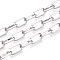 Brass Cable Chains, Soldered, with Spool, Platinum, 13.5x7.5x2mm, about 32.81 Feet(10m)/Roll