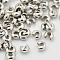 Iron Crimp Beads Covers, Cadmium Free & Lead Free, Platinum Color, Size: About 4mm In Diameter, Hole: 1.5~1.8mm