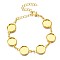 Brass Bracelet Making, Flat Round, Golden, Tray: 12mm, 6-3/4 inch(170mm)