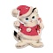 Acrylic Pendants, Cat, PeachPuff, 38x28x2.5mm, Hole: 1.8mm