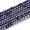 AB Color Plated Opaque Glass Beads Strands, Flat Round, Midnight Blue, 6~6.5x3mm, Hole: 1~1.2mm, about 111~119pcs/strand, 14.17~15.16''(36~38.5cm)