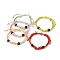 Adjustable Braided Waxed Cotton Macrame Pouch Bracelet Making, Interchangeable Empty Stone Holder, with Wood Bead, Mixed Color, 1/4 inch(0.65cm), Inner Diameter: 2-1/4~3-5/8 inch(5.8~9.2cm)