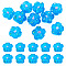 10Pcs Handmade Lampwork Beads, Bumpy, Flower, Deep Sky Blue, 13.5~14x14.5~15x7~8mm, Hole: 1.4mm