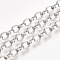 Iron Cable Chains, Unwelded, with Spool, Flat Oval, Platinum, 5.5x4.3x1.2mm, about 164.04 Feet(50m)/roll