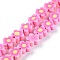 Handmade Flower Polymer Clay Beads Strands, Pink, 9.6x4mm, Hole: 1.4mm, about 38pcs/Strand, 12.99''(33cm)