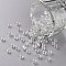 8/0 Glass Seed Beads, Trans. Colours Lustered, Round, Clear, 3mm, Hole: 1mm, about 2222pcs/100g