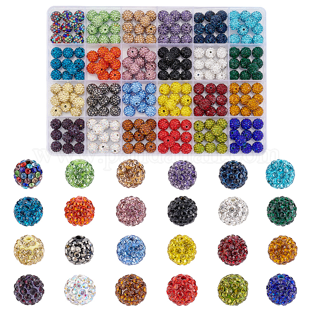 Wholesale 240Pcs 24 Colors Pave Disco Ball Beads - Pandahall.com