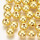 ABSプラスチックビーズ  ラウンド  金メッキメッキ  5.5~6x5~5.5mm  穴：1.5mm  約5000個/500g&nbsp;OACR-S032-6mm-01-1