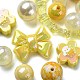 アクリルビーズ  混合図形  きいろ  8~51x8~51x6~27.5mm  穴：1.8~3.8mm&nbsp;OACR-YW0001-70B-1