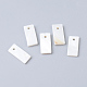 淡水シェルペンダント  長方形  ホワイト  14.5~15x7x1.5~2mm  穴：1.5mm&nbsp;SHEL-S249-12-1