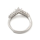 Brass Micro Pave Cubic Zirconia Adjustable Rings&nbsp;RJEW-H225-05P-3