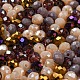ガラスビーズ  多面カット  ロンデル  コーヒー  6x5mm  穴：1mm  約2360個/500g&nbsp;EGLA-A034-LM6mm-13-2