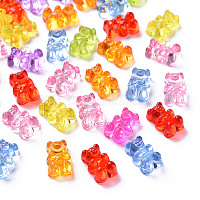透明なアクリルビーズ  クマ  ミックスカラー  12x8x6mm  穴：1.8~2mm&nbsp;X-MACR-S373-53B