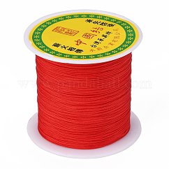 Braided Nylon Thread, Chinese Knotting Cord for Beading Jewelry Making Macrame Craft, Red, 0.5mm, about 150yards/roll