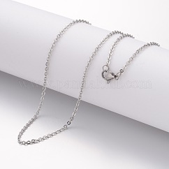 変色しない304ステンレススチールネックレス  アズキチェーン  カニカン付き  ステンレス鋼色  17.72インチ（45cm）  1.5mm