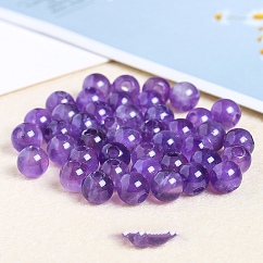 Natural Amethyst Beads, Round, 6mm, Hole: 2mm