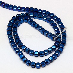 Electroplate Non-magnetic Synthetic Hematite Beads Strands&nbsp;G-J172-3x3mm-M