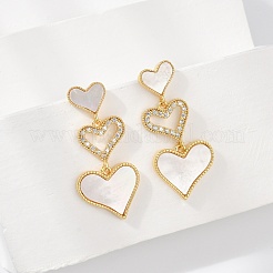 Brass Micro Pave Clear Cubic Zirconia Stud Earrings&nbsp;EJEW-H154-14G