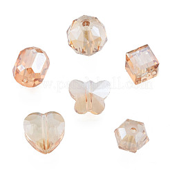透明ガラスビーズ  混合図形  バリーウッド  7~10x7~10x5~9.5mm  穴：1~1.5mm&nbsp;EGLA-N002-49-A05