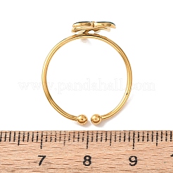 304ステンレススチールカフオープンリング  ゴールドカラー  ツリー  usサイズ7 1/4(17.5mm)  ツリー：13.5x10mm&nbsp;LS-RJEW-C151-03B-G