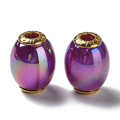 Rainbow Iridescent Plating Acrylic European Beads&nbsp;OACR-P019-02A-M