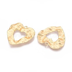 ラックメッキ合金ペンダント  ハート  カドミウムフリー＆鉛フリー  マットゴールドカラー  38x37.5x4.5mm  穴：2.8mm&nbsp;PALLOY-N179-08MG
