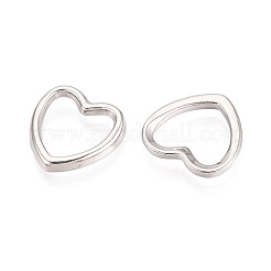 304ステンレススチールリンクリング  ハート  変色しない  ステンレス鋼色  14x14x2mm  内径：8x10.5mm&nbsp;STAS-N114-38P