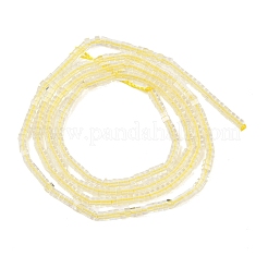天然石レモンジェイド翡翠ビーズ連売り  正方形  1.5x1.5x1~1.5mm  穴：0.5mm  約344個/連  14.96''（38センチメートル）&nbsp;G-K399-B10-01