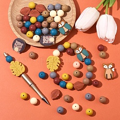 秋をテーマにしたシリコンビーズセット  ミックスカラー  15mm  7色  8個/カラー  56pc&nbsp;FIND-YW0006-78