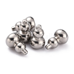 変色しない304ステンレススチールビーズ  ドリルなし/穴なしビーズ  ヒョウタン  ステンレス鋼色  9.4x5.8mm&nbsp;X-STAS-B011-05B-P