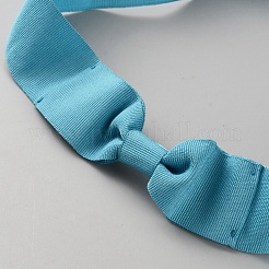 女性用フェイクスエードリボン結び伸縮性帽子バンド  ダークターコイズ  283x30x10.5mm&nbsp;AJEW-WH0696-082A