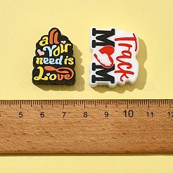 5 個 5 スタイル母の日シリコンビーズ  ミックスカラー  20~29x20~30x7.5~8.5mm  穴：2.5mm  1個/スタイル&nbsp;SIL-FS0001-05