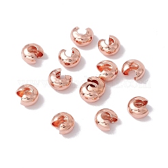 真鍮製つぶし玉カバーカシメ玉カバー  カドミウムフリー＆鉛フリー  ローズゴールド  6x6x4mm  穴：3mm&nbsp;LS-X-KK-P219-05D-RG